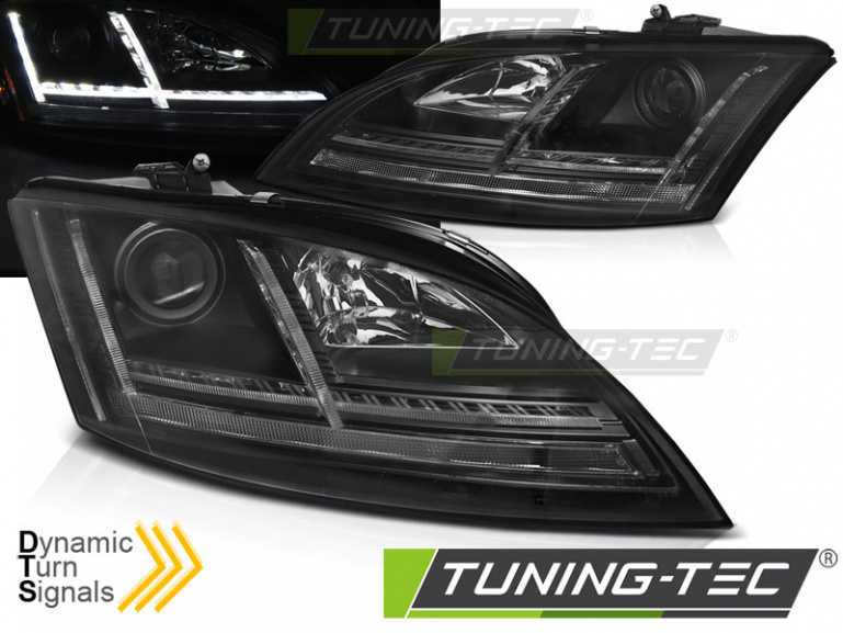 LED Tagfahrlicht Design Scheinwerfer für Audi TT 8J 06-10 schwarz